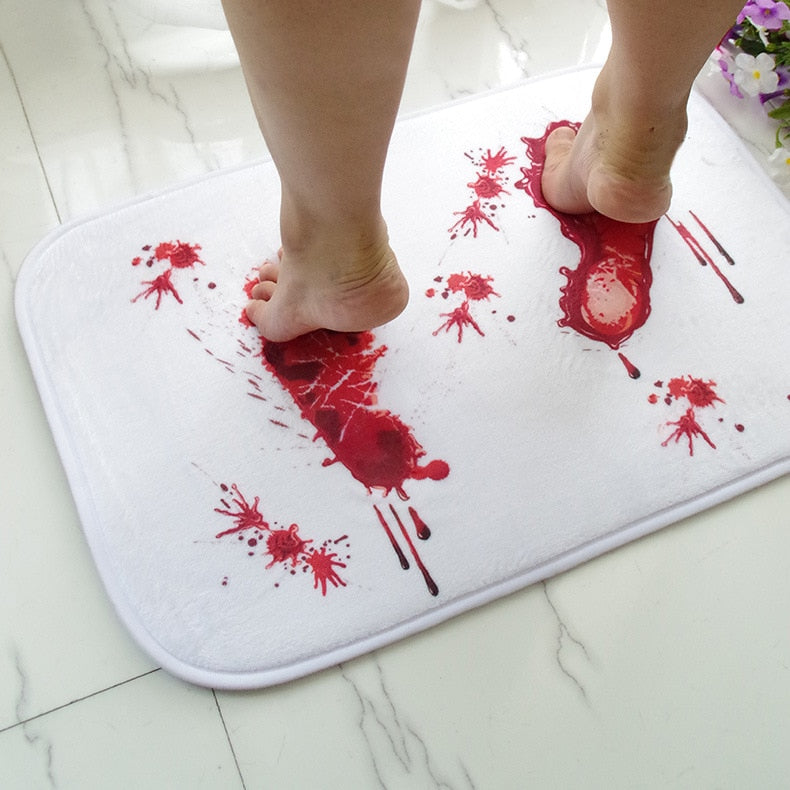 Tapis salle de bain sang