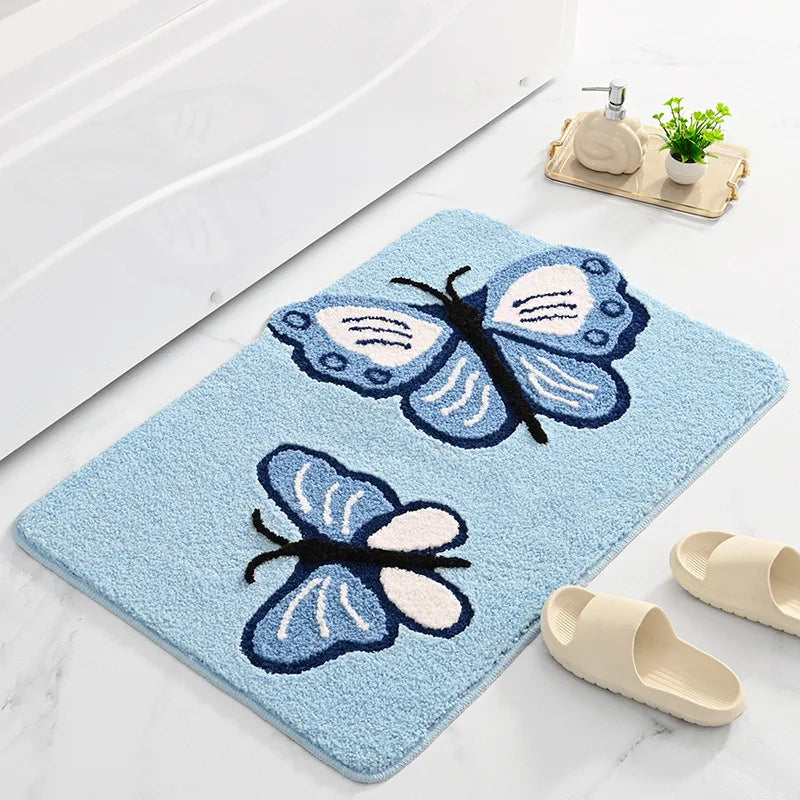 Tapis de bain papillon