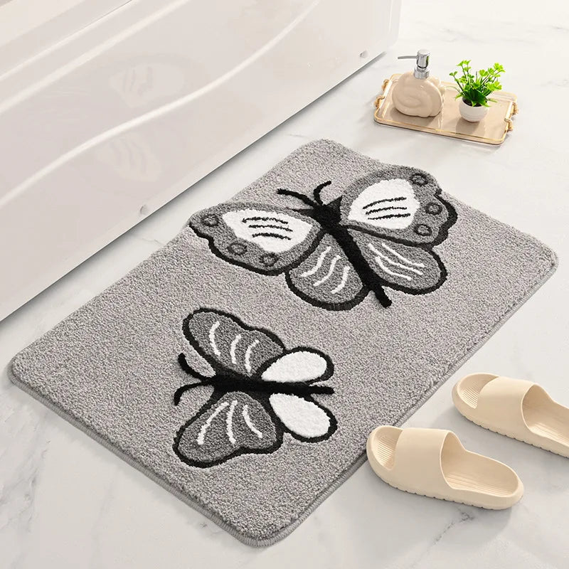 Tapis de bain papillon