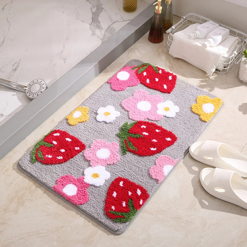 Tapis de bain fraise