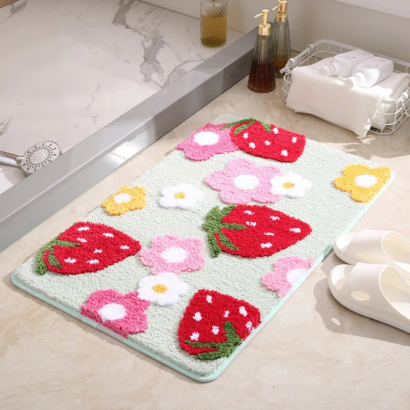 Tapis de bain fraise