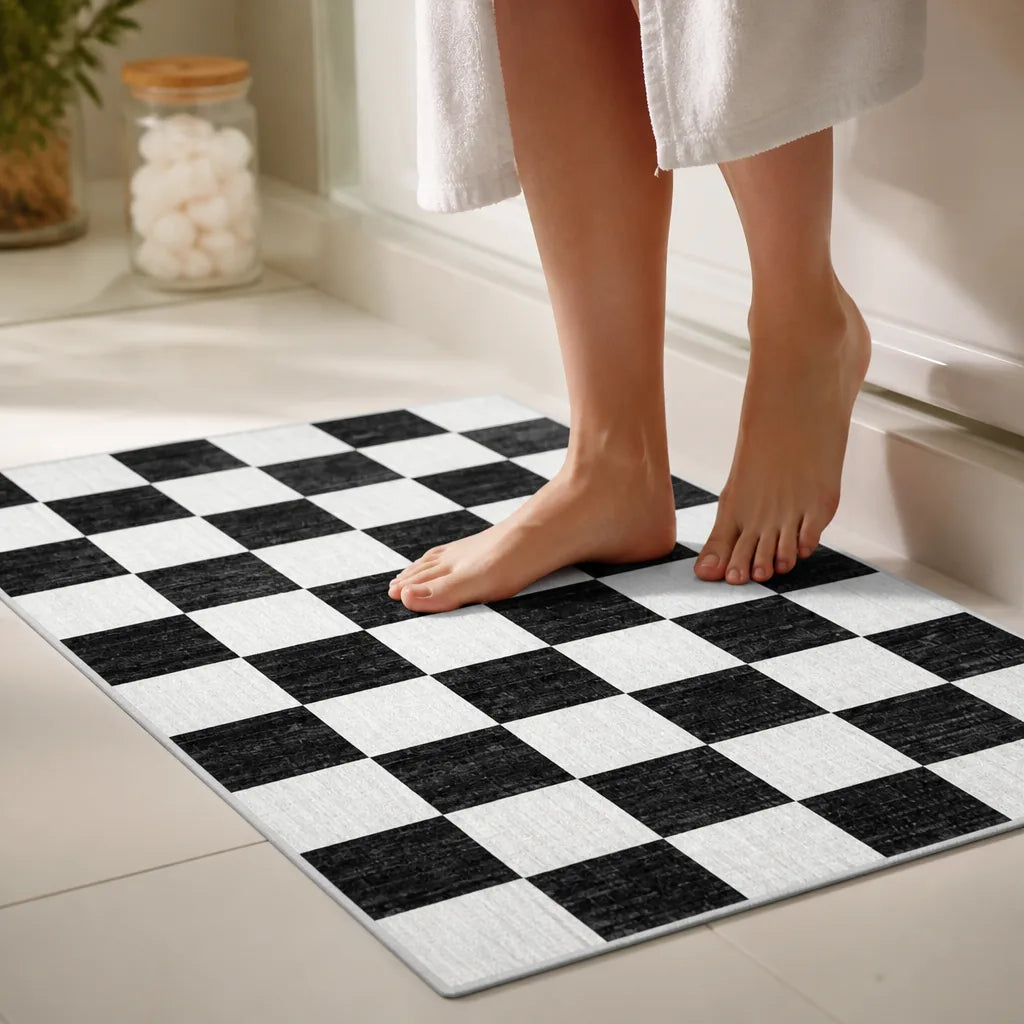Carre Blanc Tapis De Bain Antidérapant