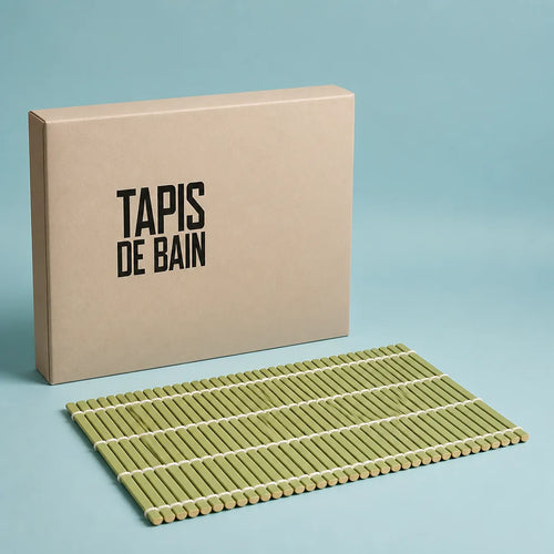 Grand Tapis De Bain Nature Vert Bambou