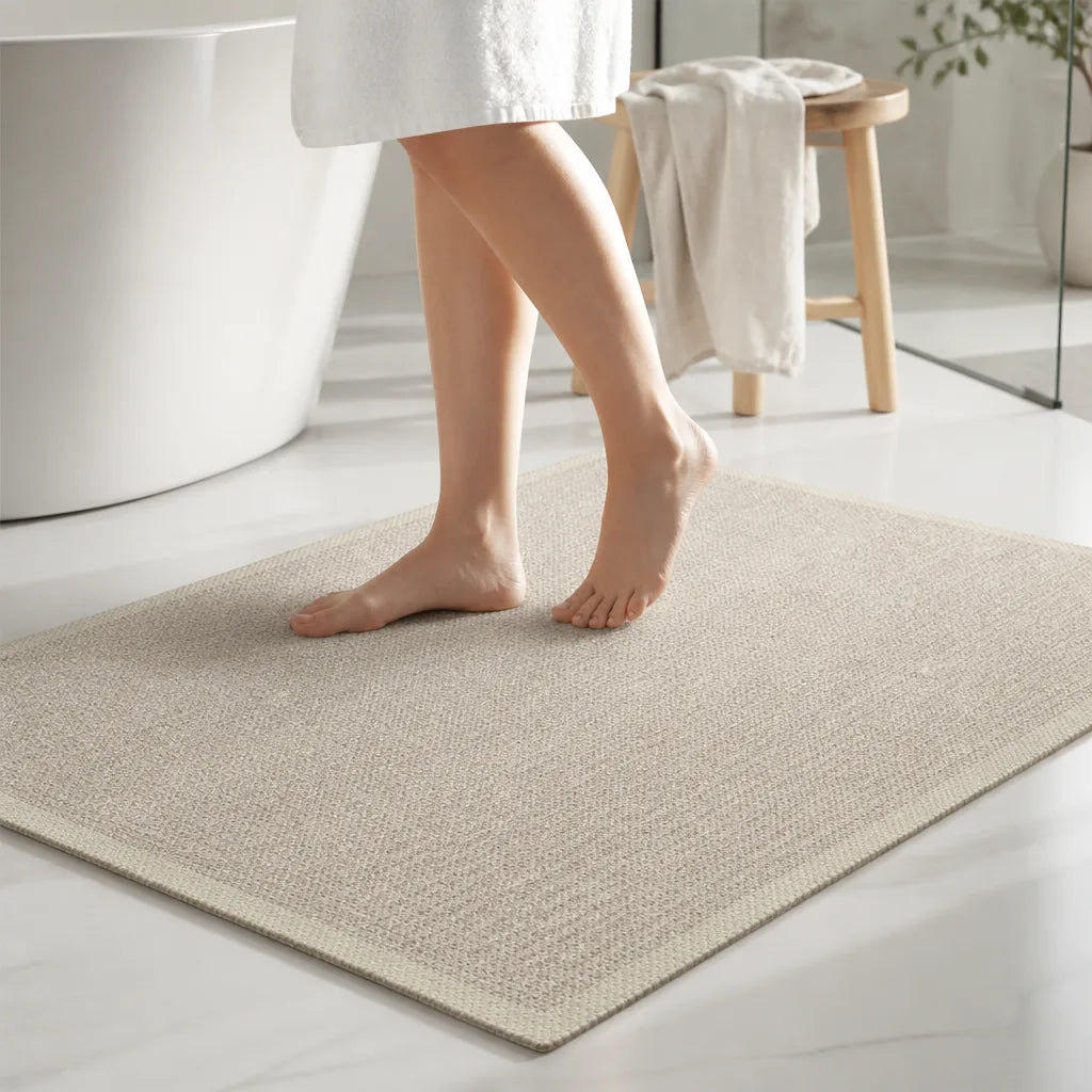 Grand Tapis Salle De Bain Zen Bambou