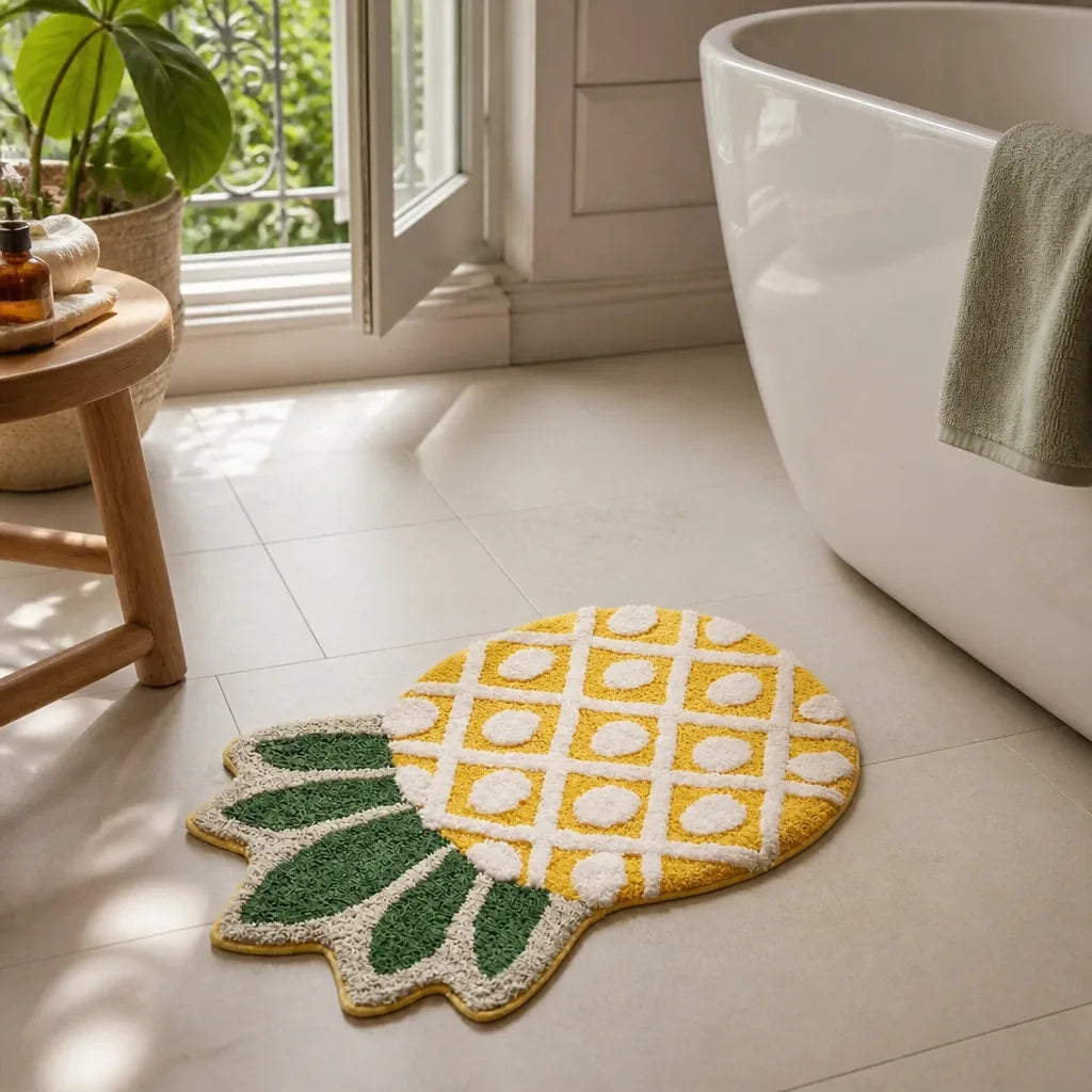 Tapis ananas salle de bain
