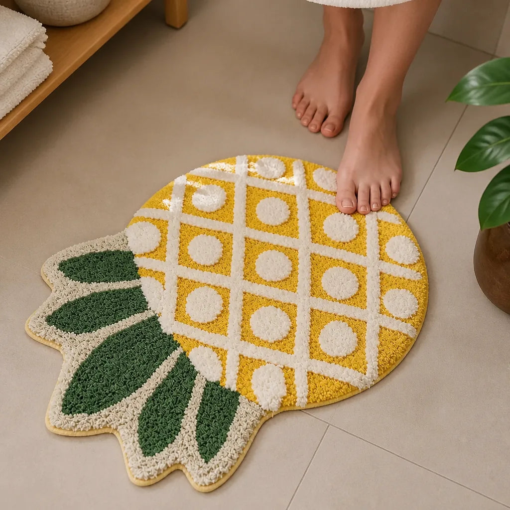 Tapis ananas salle de bain