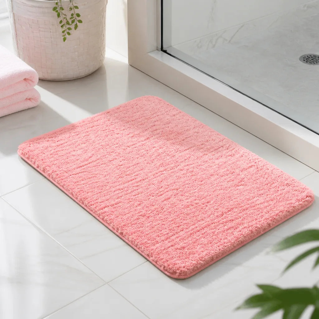 Tapis de bain antidérapant rose