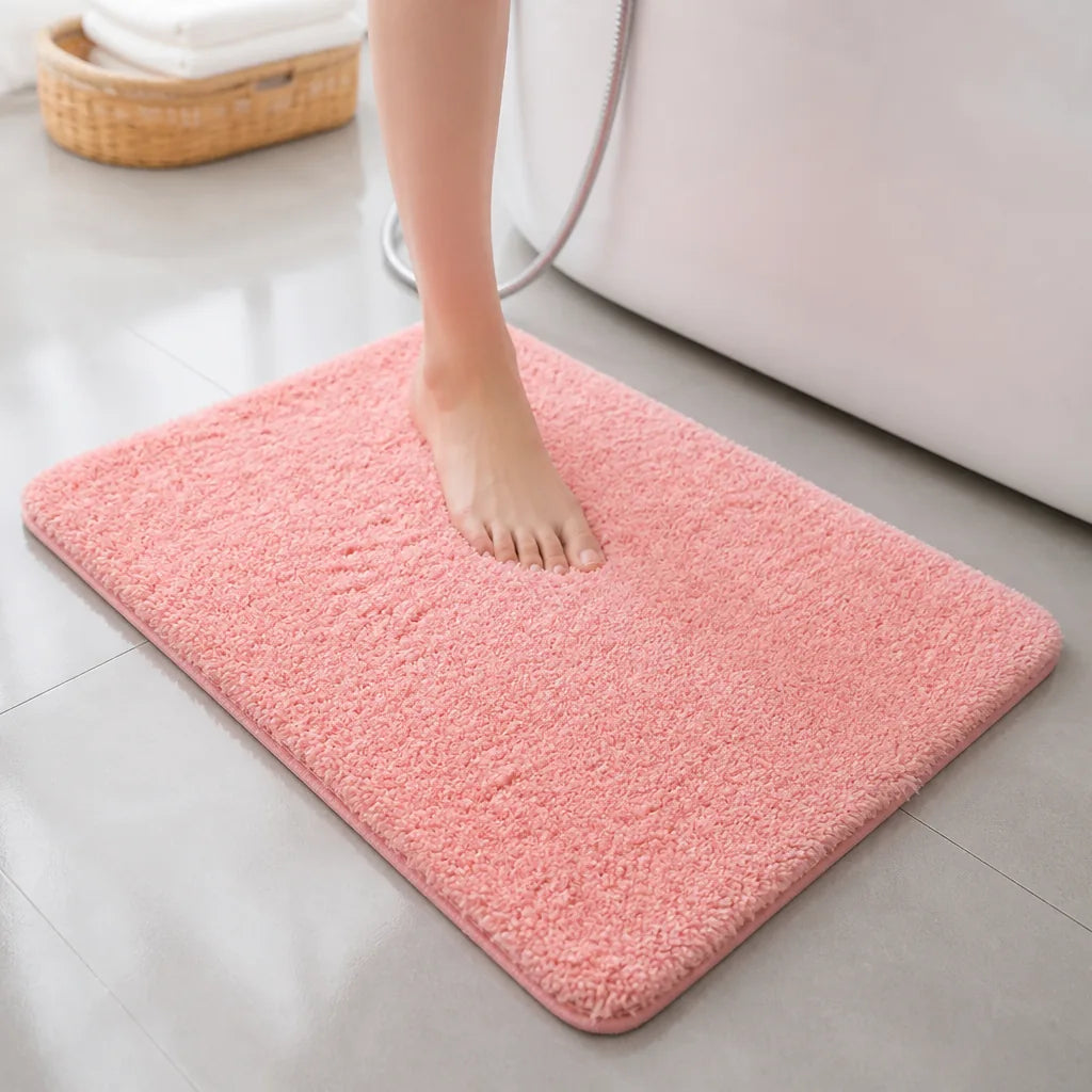 Tapis de bain antidérapant rose