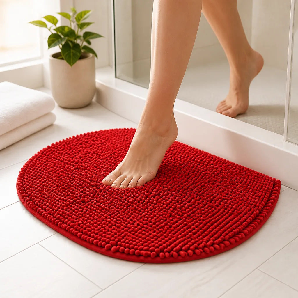 Tapis De Bain Antidérapant Rouge