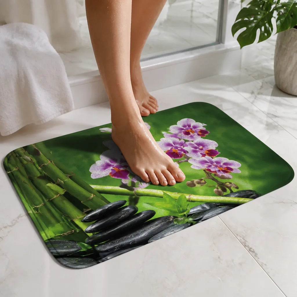 Tapis De Bain Bambou Anthracite