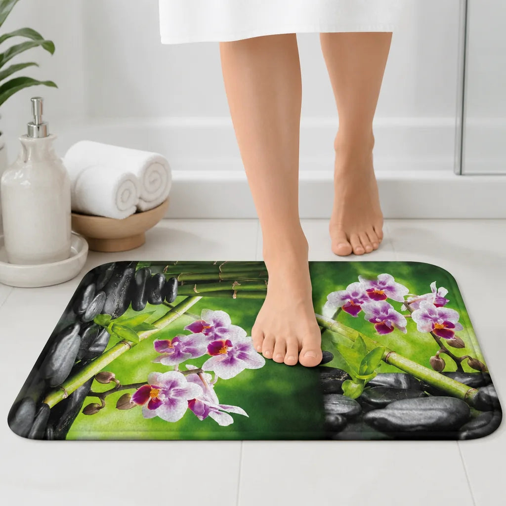 Tapis De Bain Bambou Anthracite