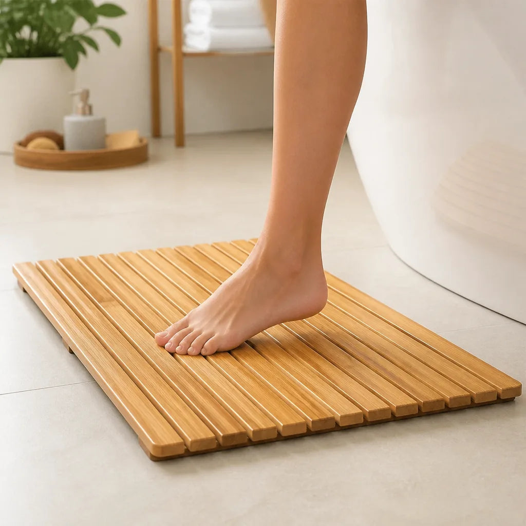 Tapis de bain bambou