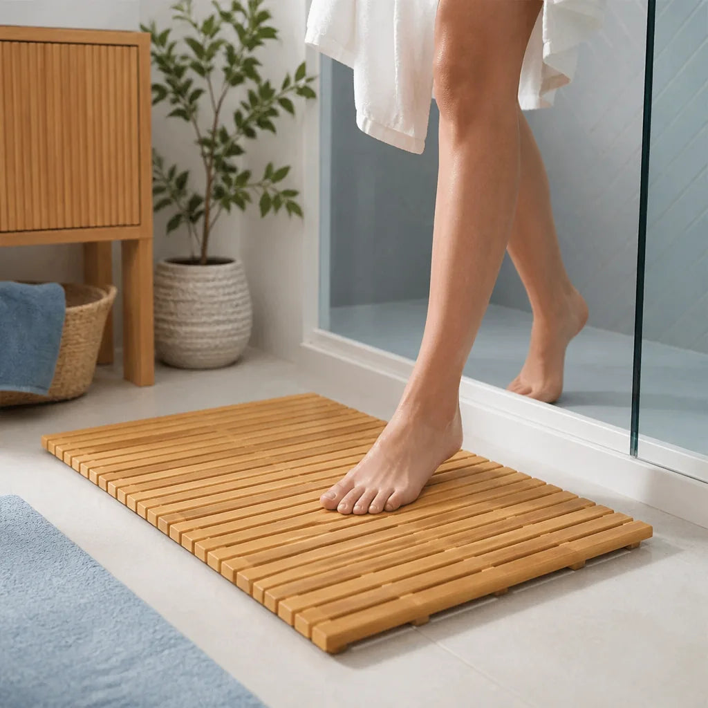 Tapis de bain bambou