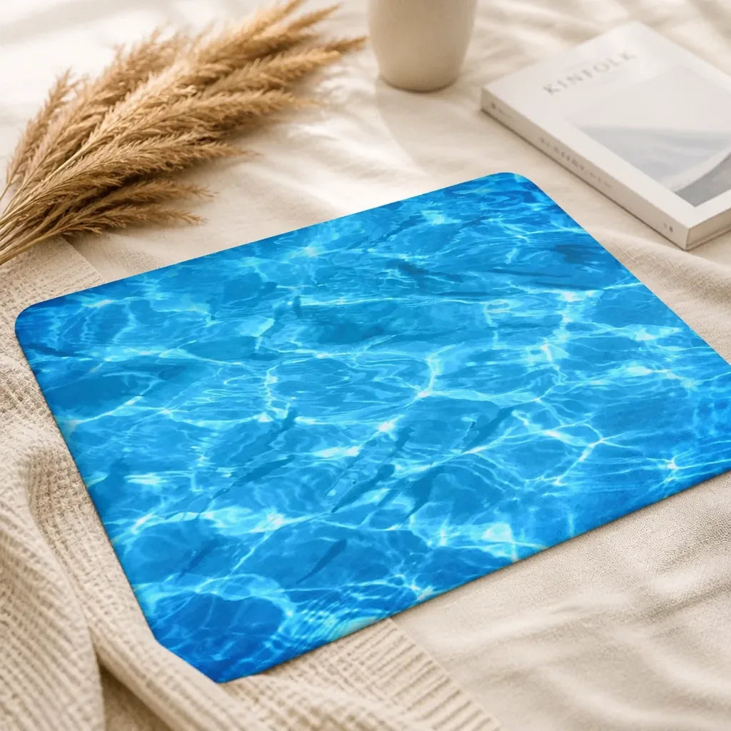 Tapis de bain bleu lagon