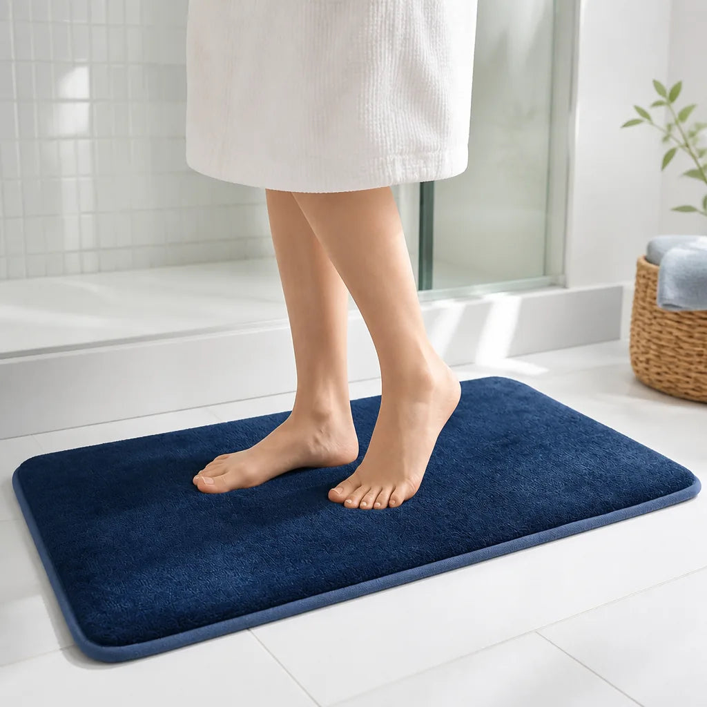Tapis de bain bleu nuit