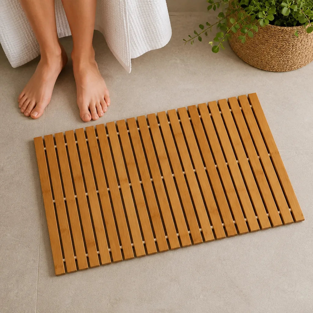 Tapis de bain bois