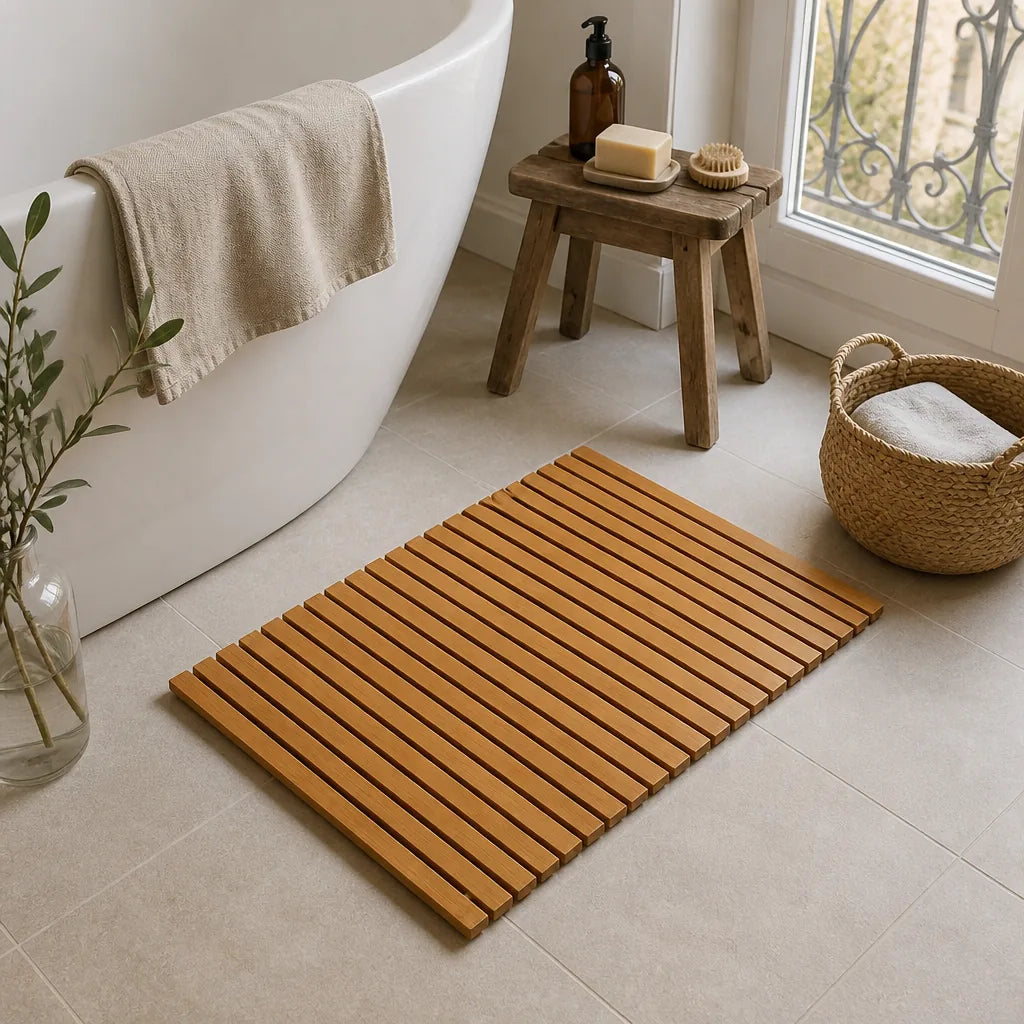 Tapis de bain bois