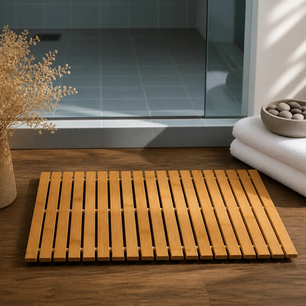 Tapis de bain bois