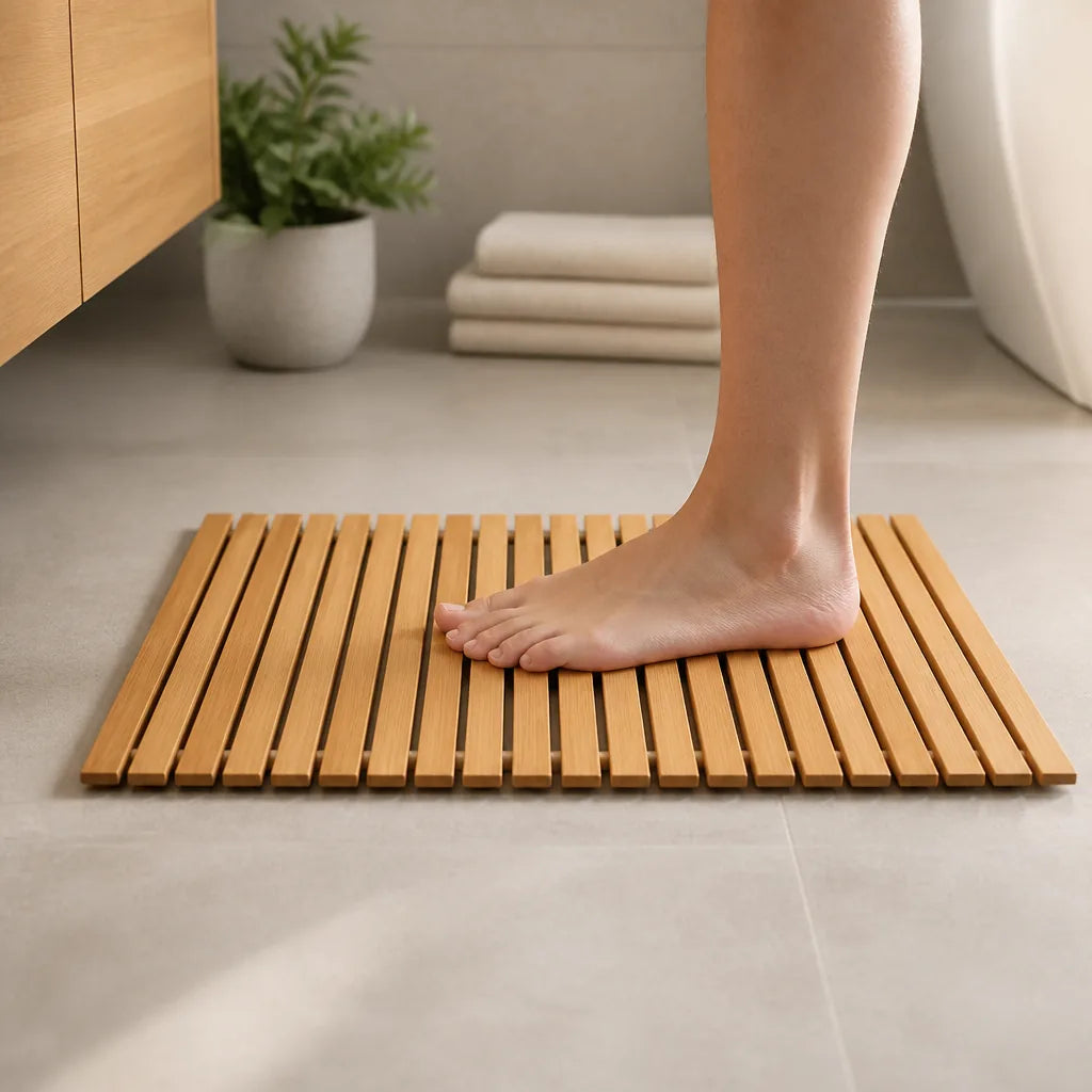 Tapis de bain bois