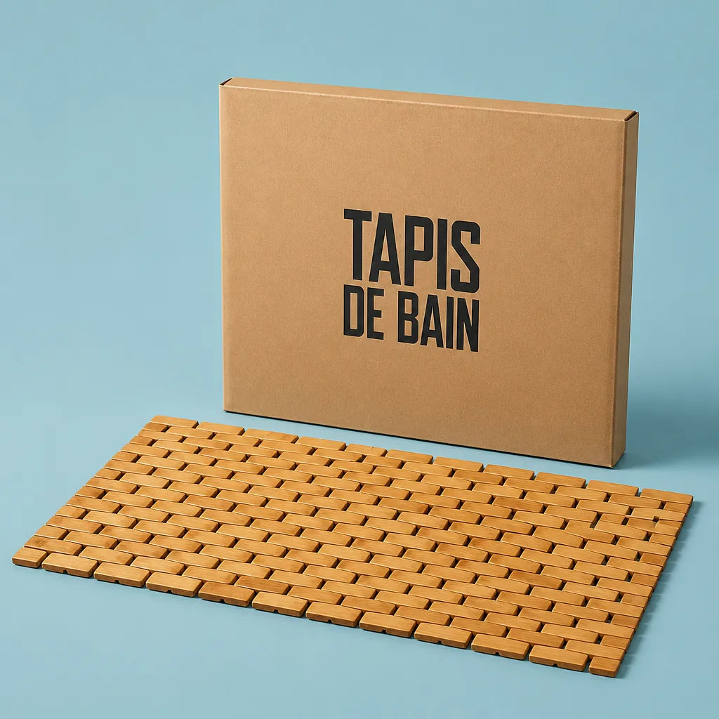 Tapis De Bain Caillebotis Bambou Naturel