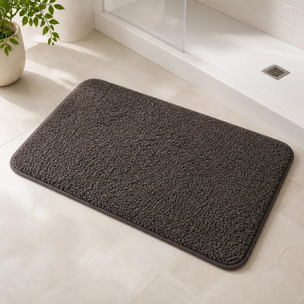 Tapis De Bain Carre Noir Antidérapant