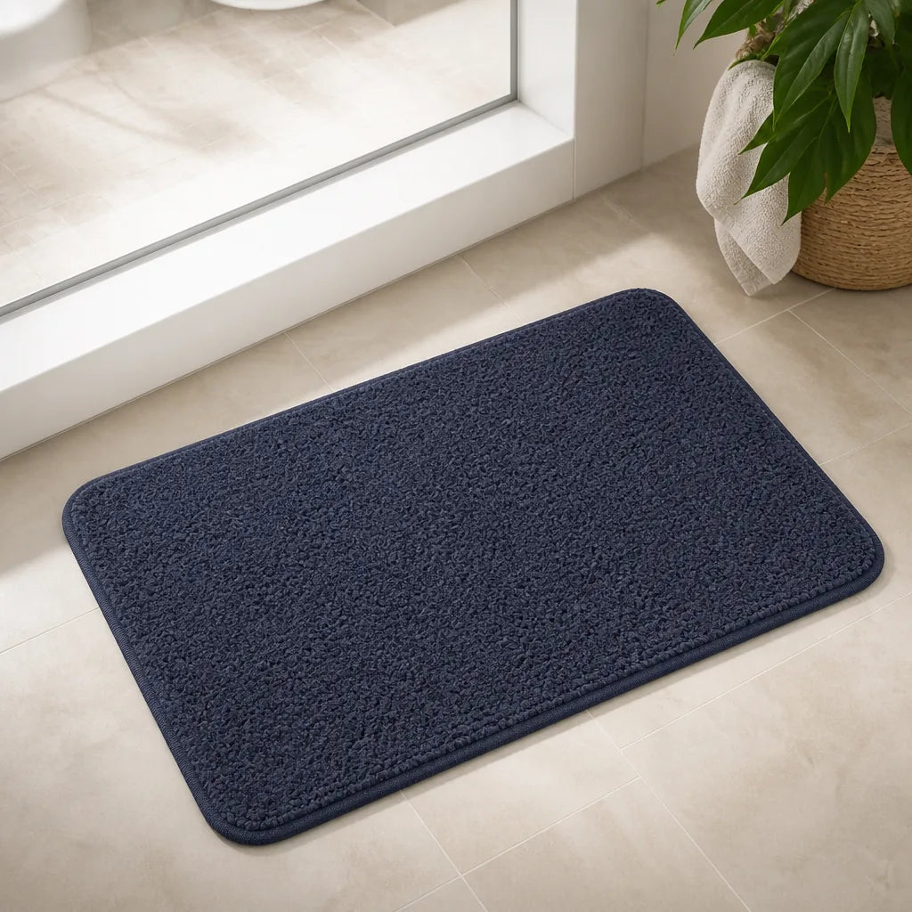 Tapis De Bain Carre Noir Antidérapant