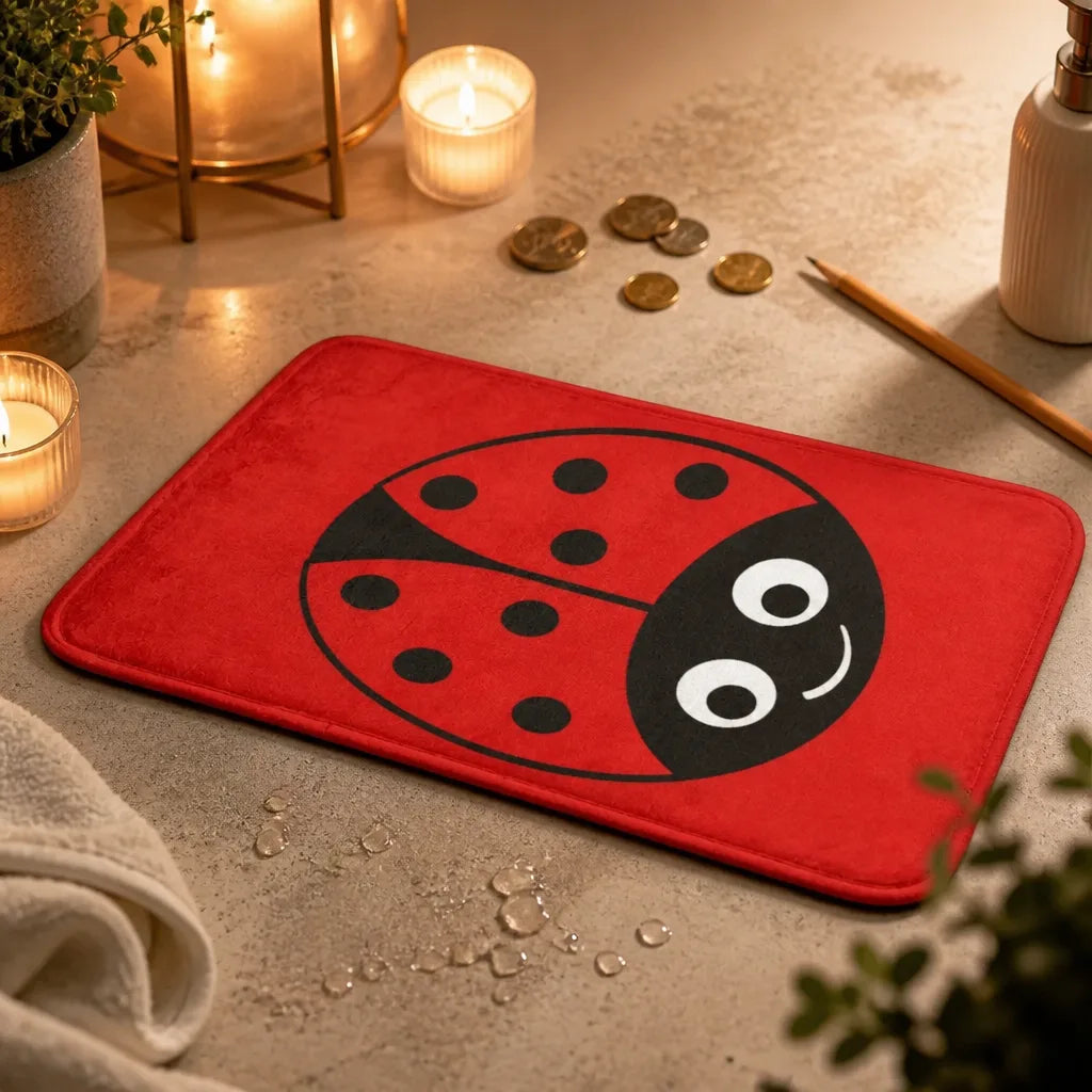 Tapis de bain coccinelle