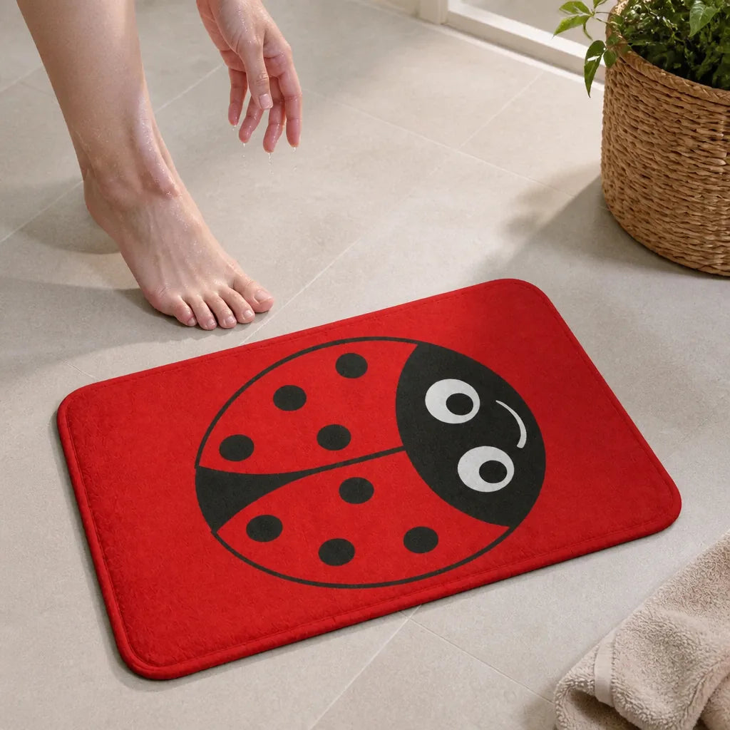 Tapis de bain coccinelle