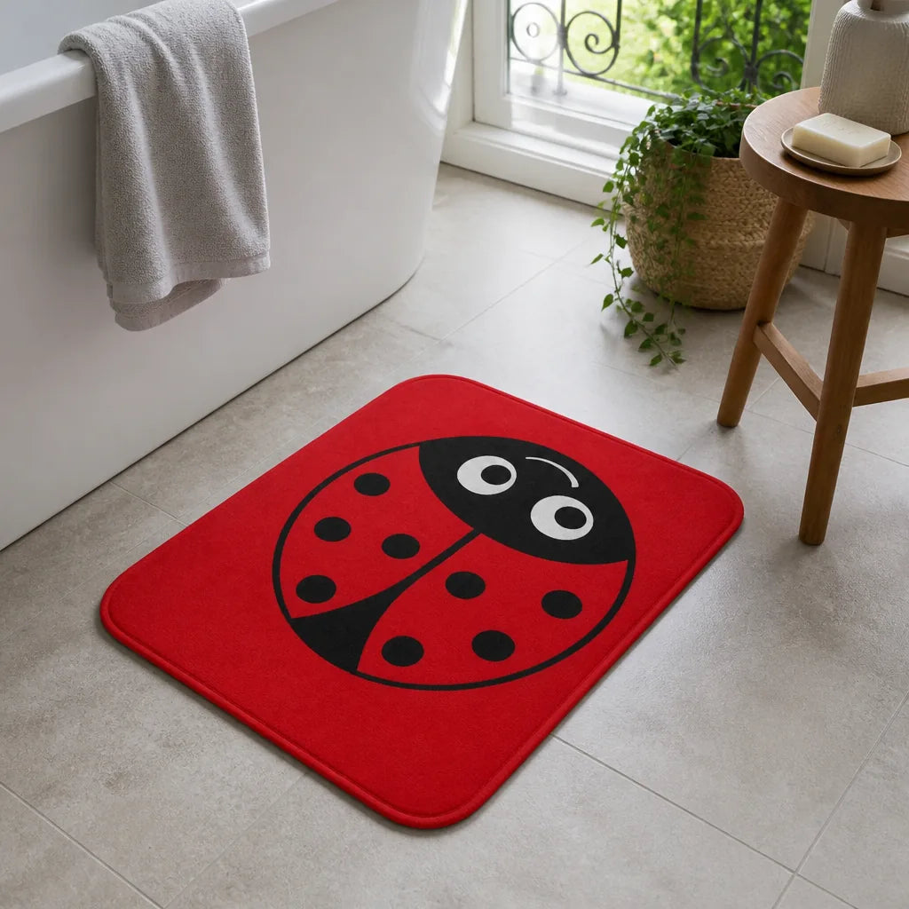 Tapis de bain coccinelle