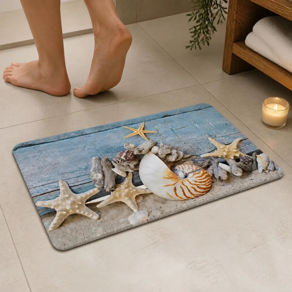 Tapis de bain coquillage