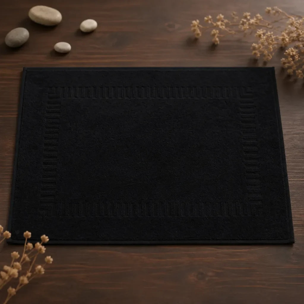 Tapis de bain coton noir