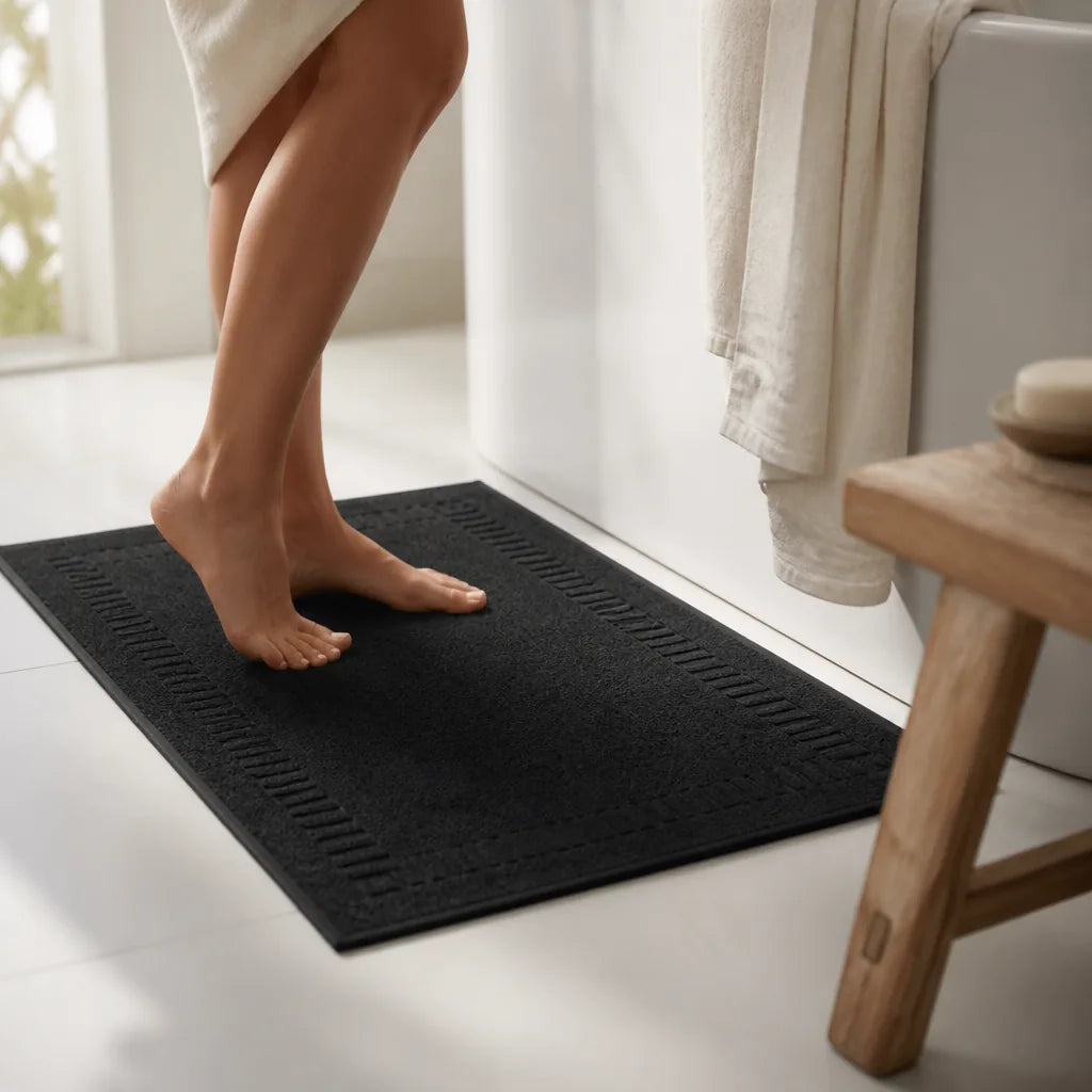 Tapis de bain coton noir