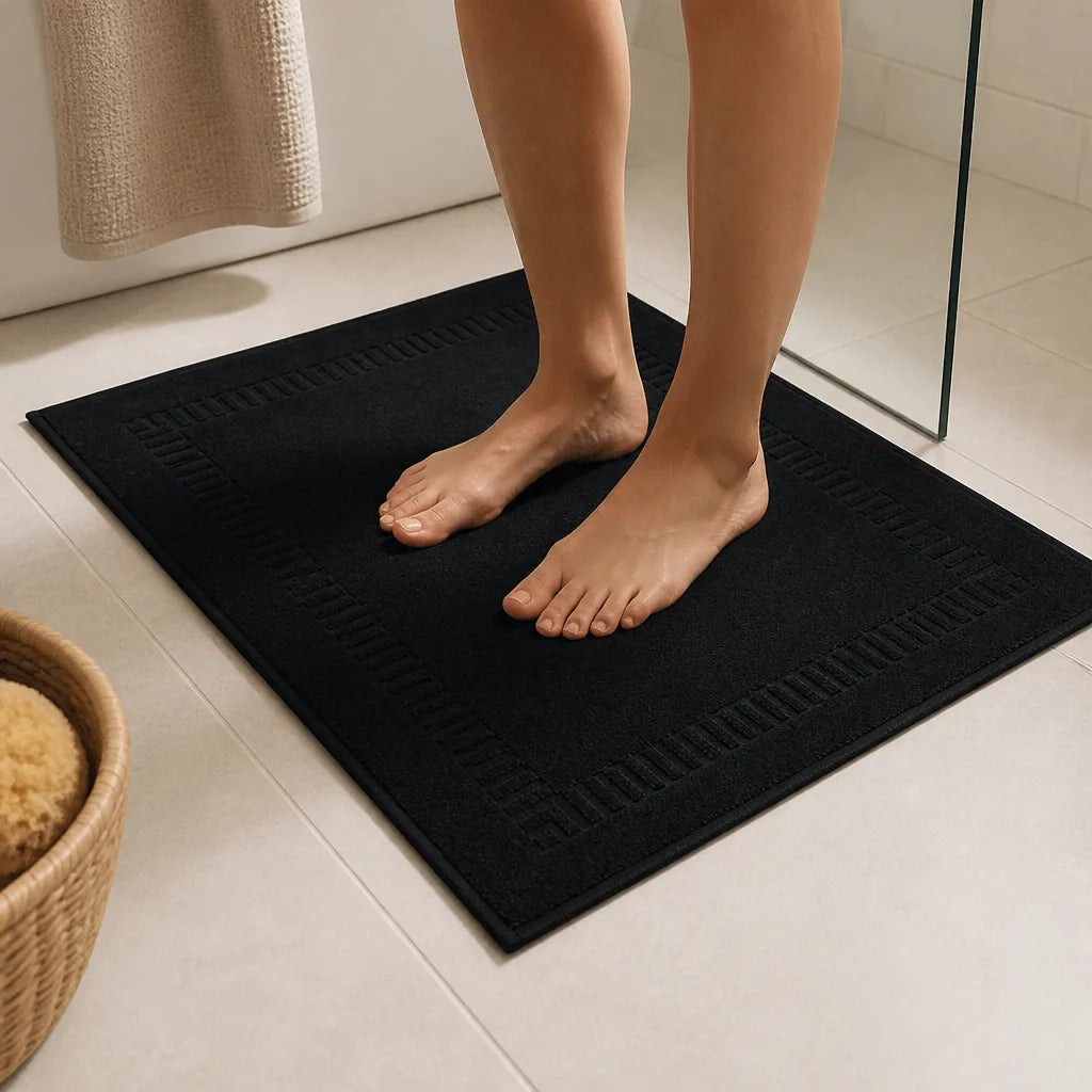 Tapis de bain coton noir
