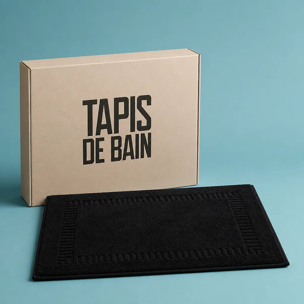 Tapis de bain coton noir