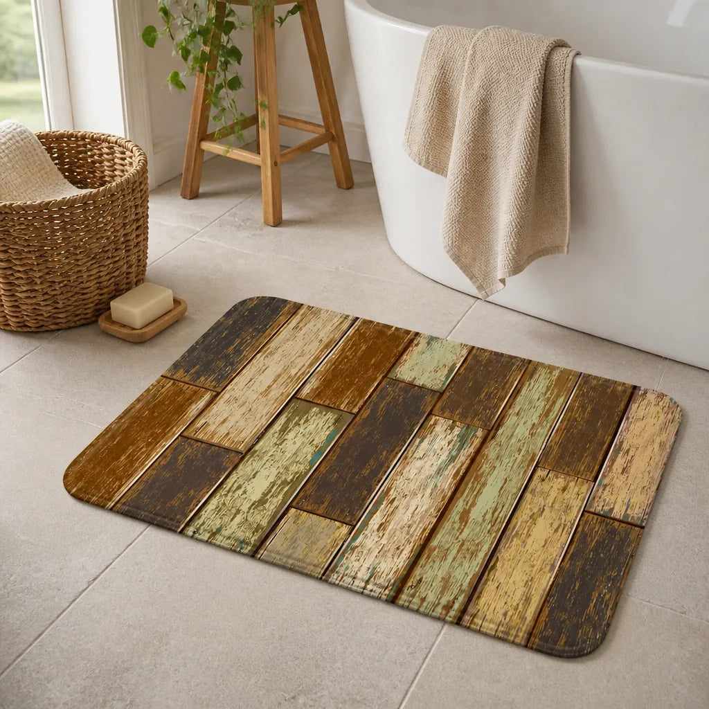 Tapis de bain couleur brique