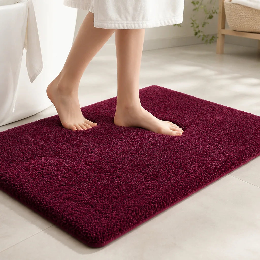 Tapis de bain couleur prune