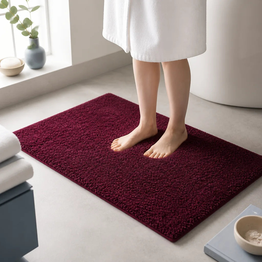 Tapis de bain couleur prune