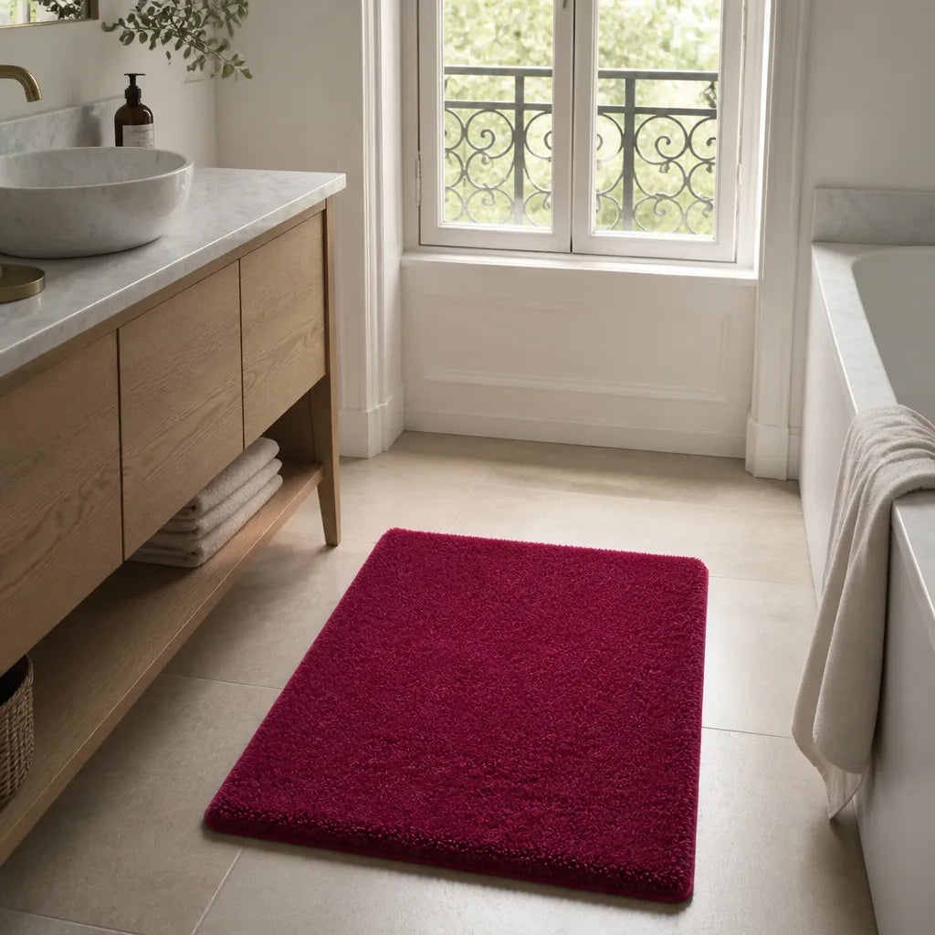 Tapis de bain couleur prune
