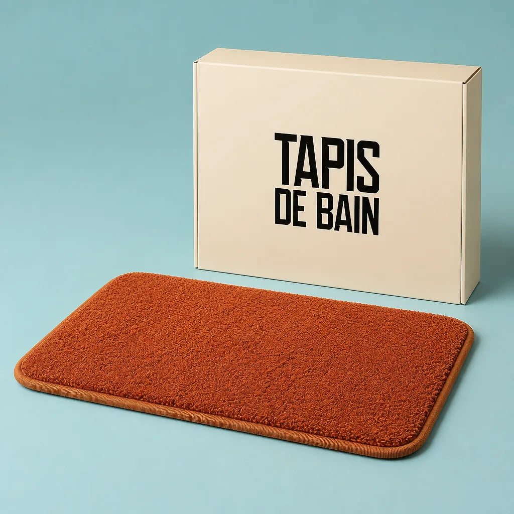 Tapis de bain couleur terracotta