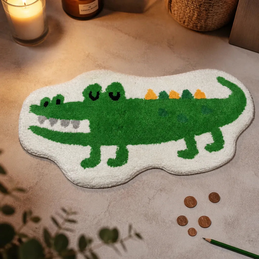 Tapis de bain crocodile