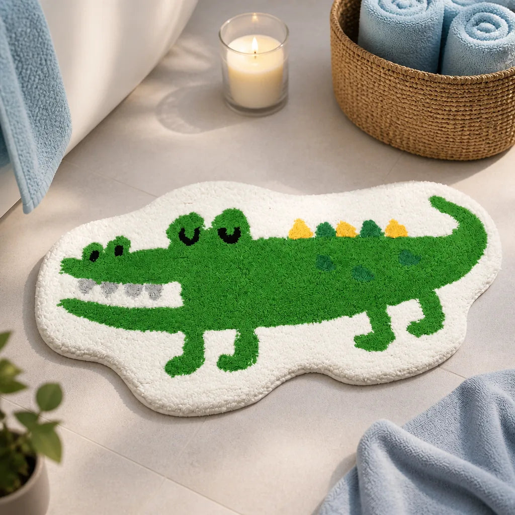 Tapis de bain crocodile