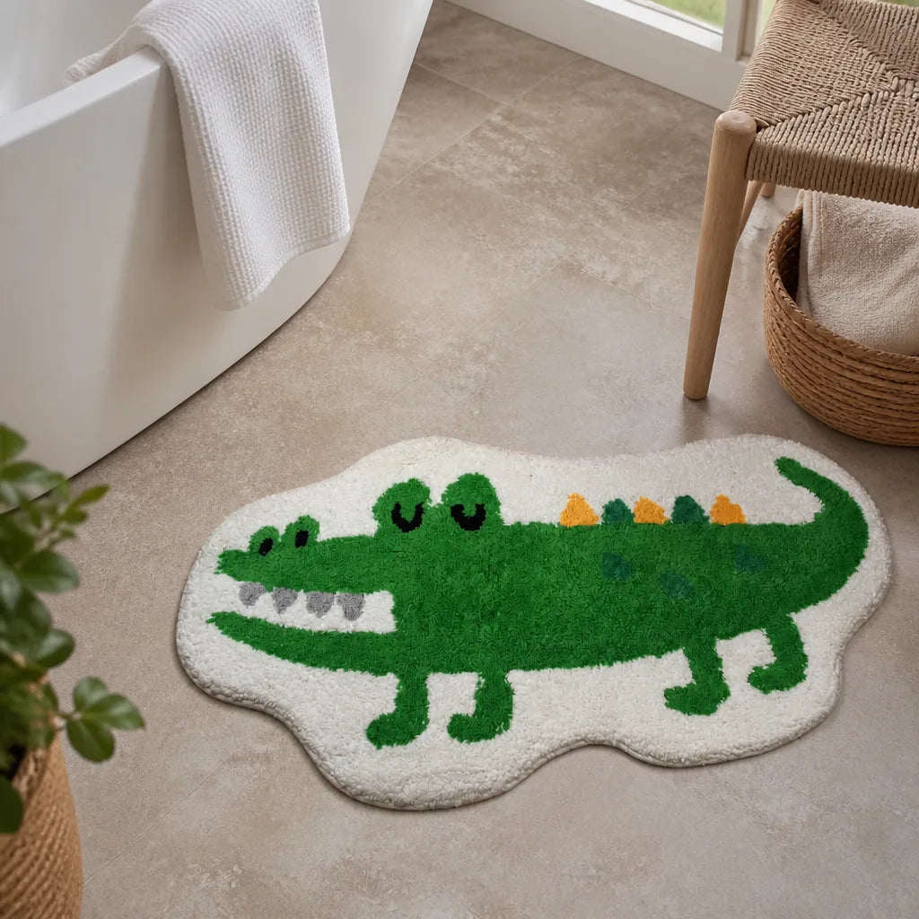 Tapis de bain crocodile