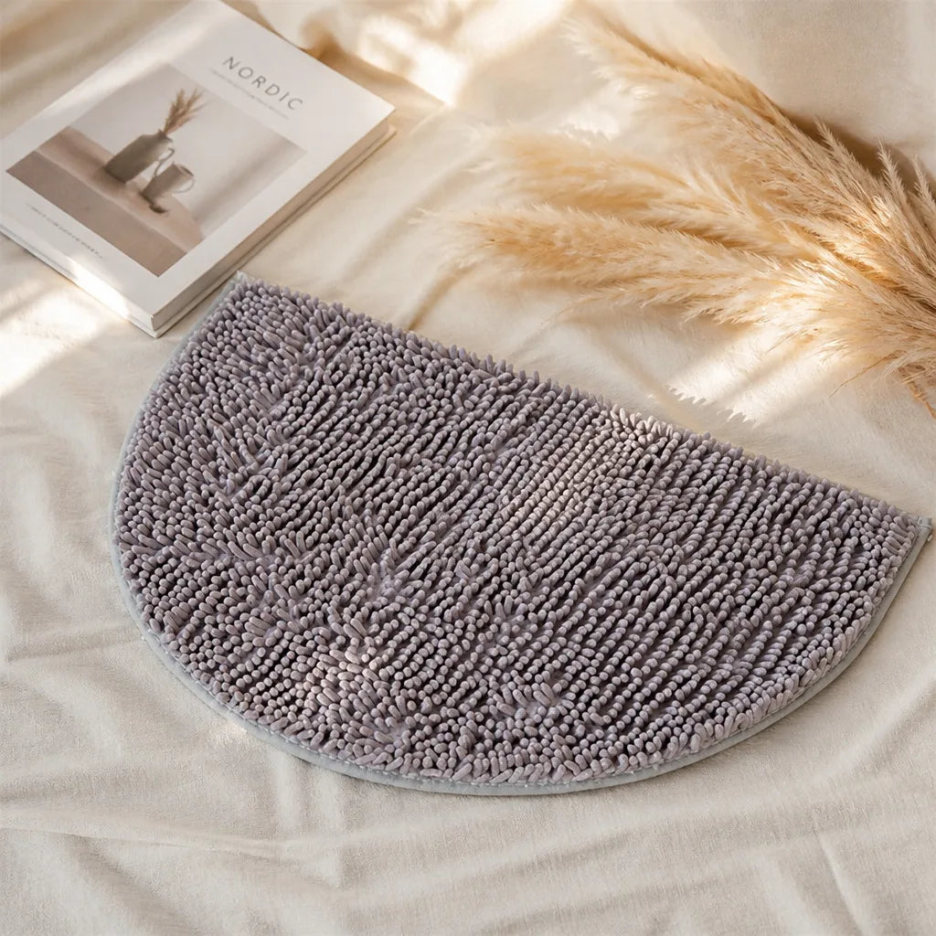 Tapis de bain demi lune gris