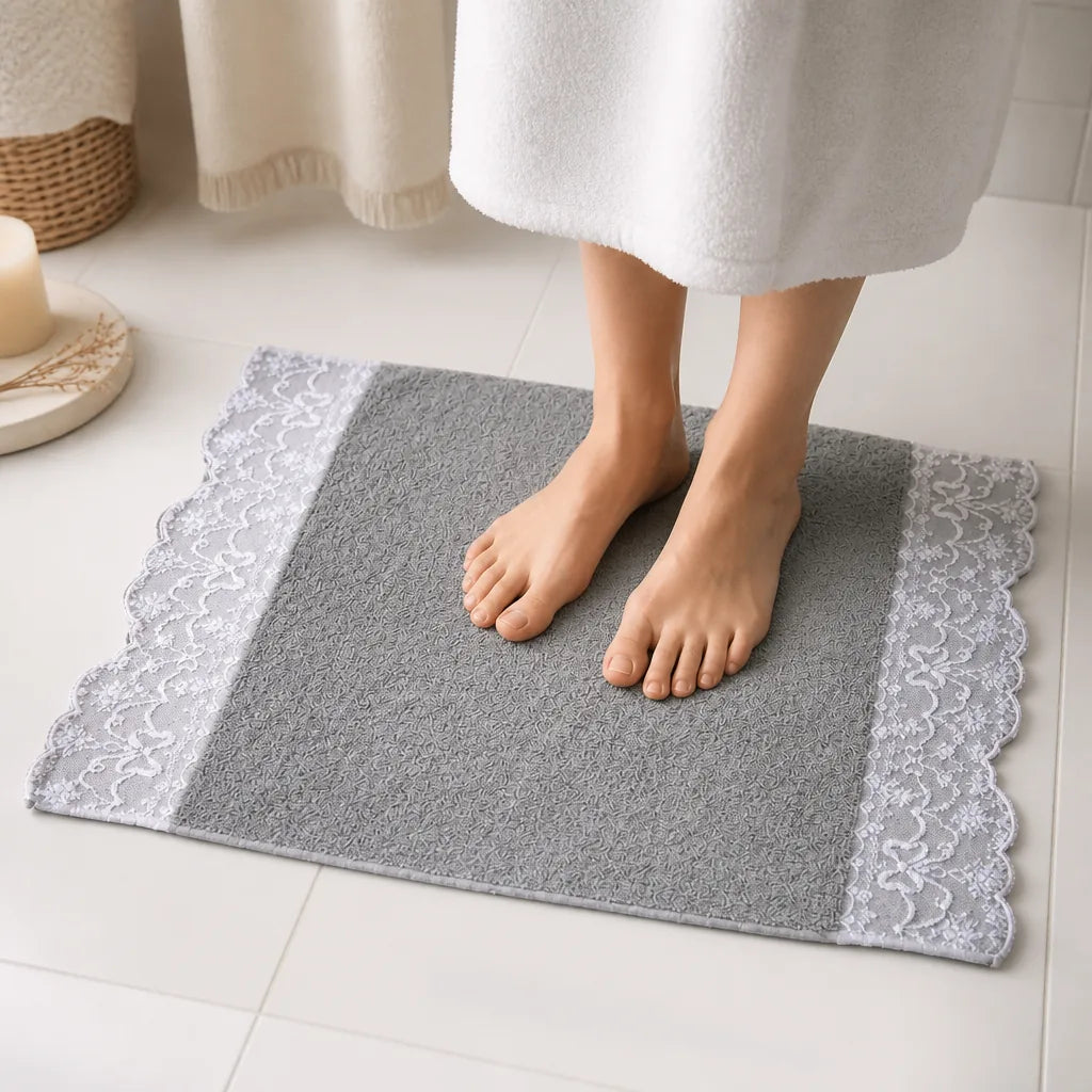 Tapis de bain dentelle