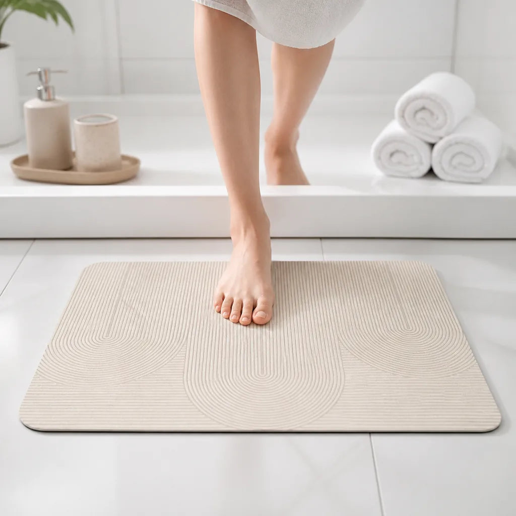 Tapis De Bain Diatomite Blanc