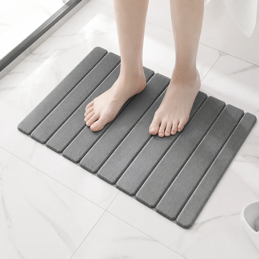 Tapis De Bain Diatomite Gris