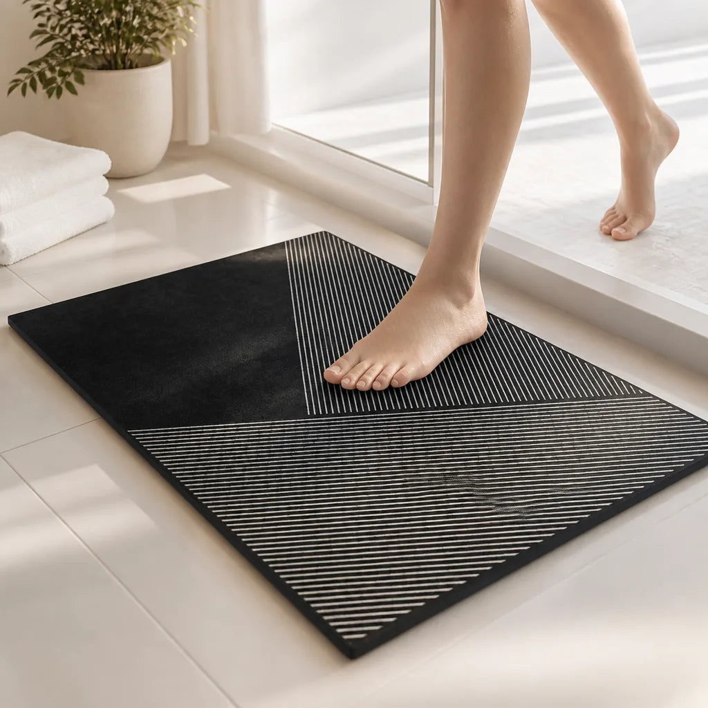 Tapis De Bain Diatomite Noir