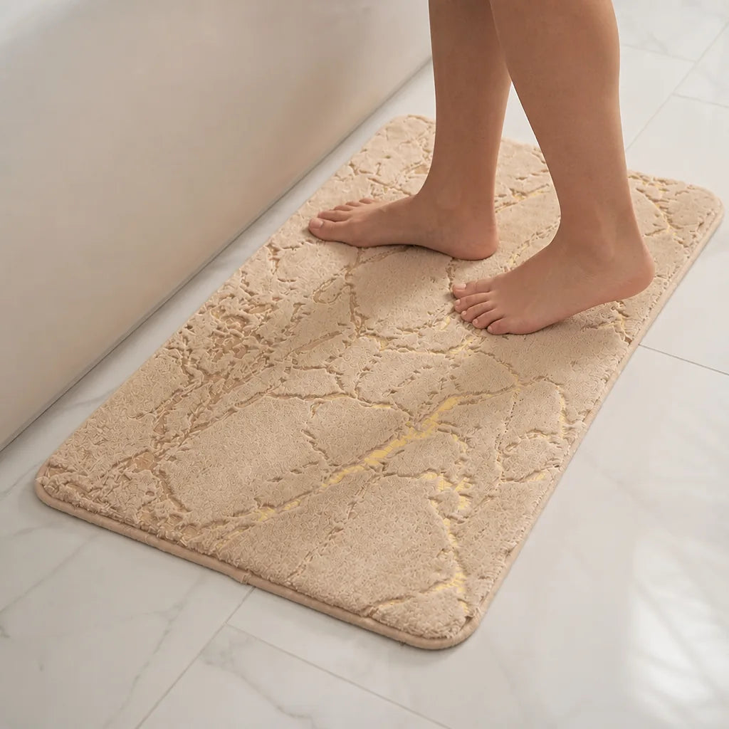 Tapis de bain epais beige