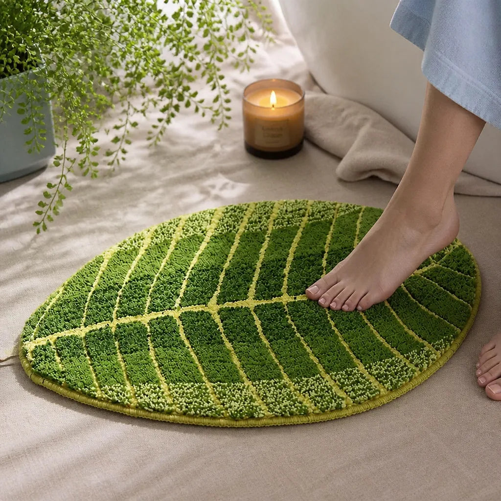 Tapis de bain feuille