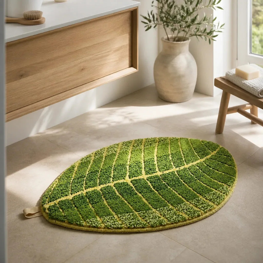 Tapis de bain feuille